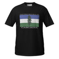 Free Republic of Cascadia unisex tee in Black, front view
