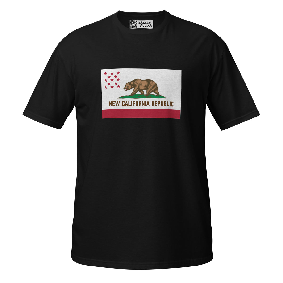 New California Republic unisex tee in Black, front view