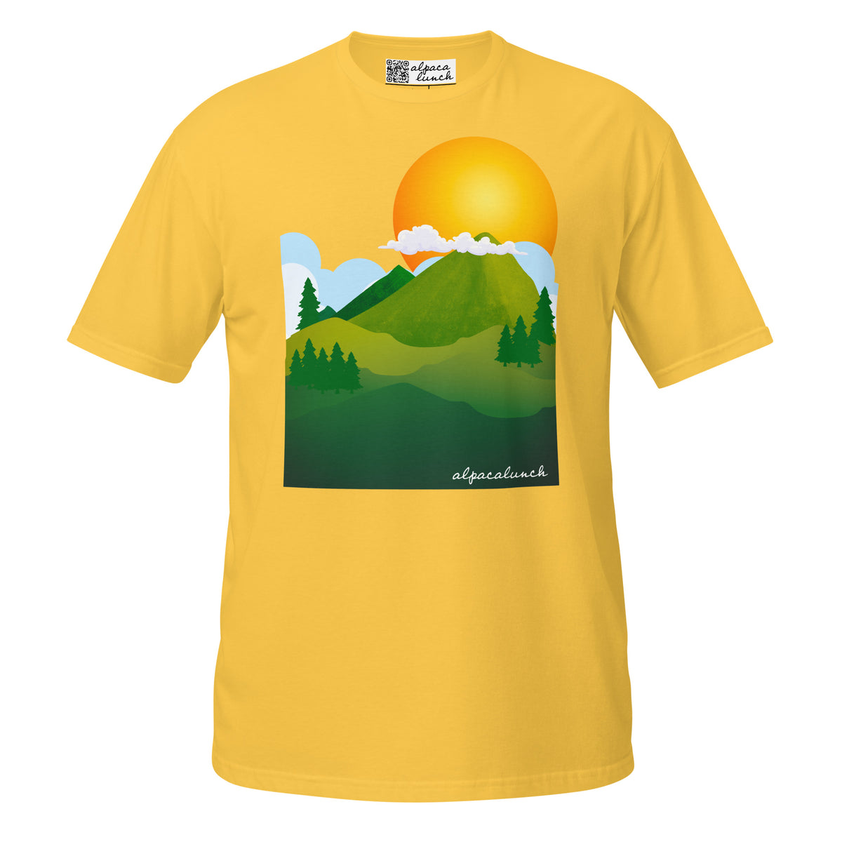 Mountain High unisex tee in Daisy, front view