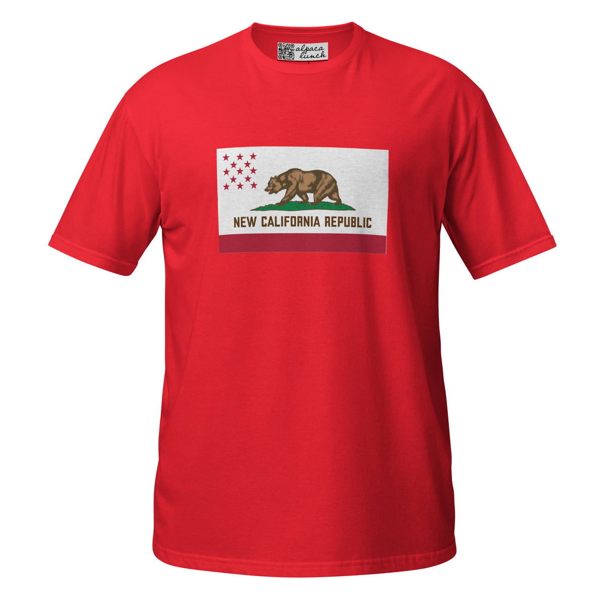 New California Republic unisex tee in Red, front view