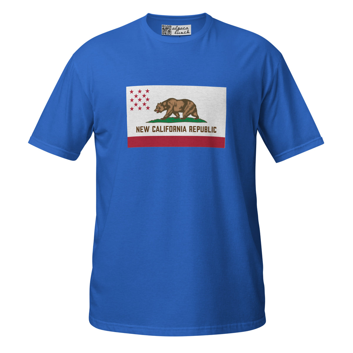New California Republic unisex tee in Royal, front view