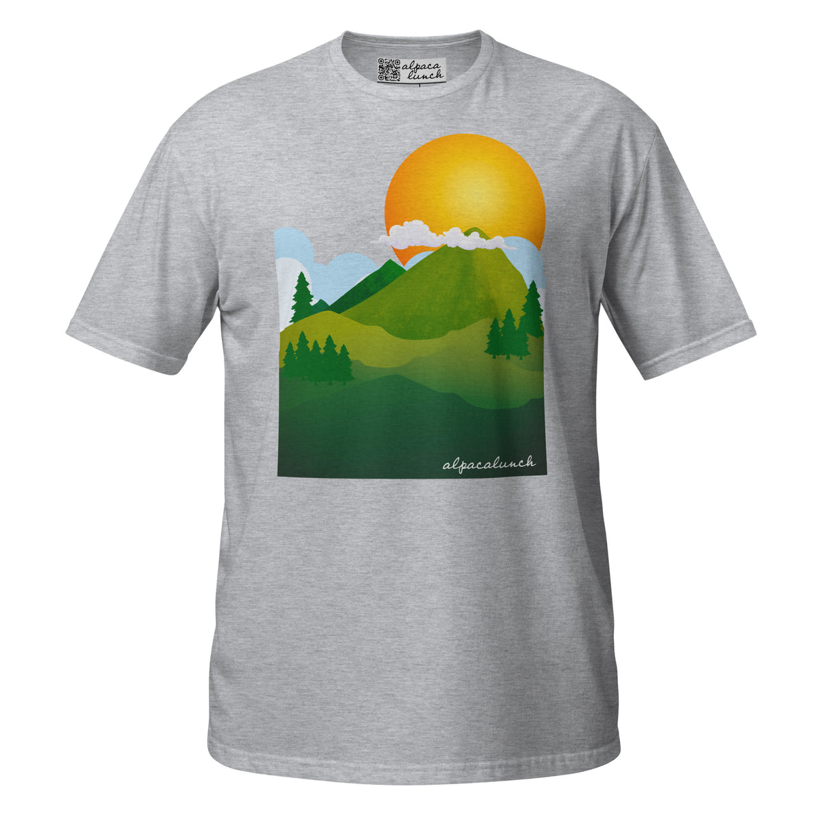 Mountain High unisex tee in Sport Grey, front view