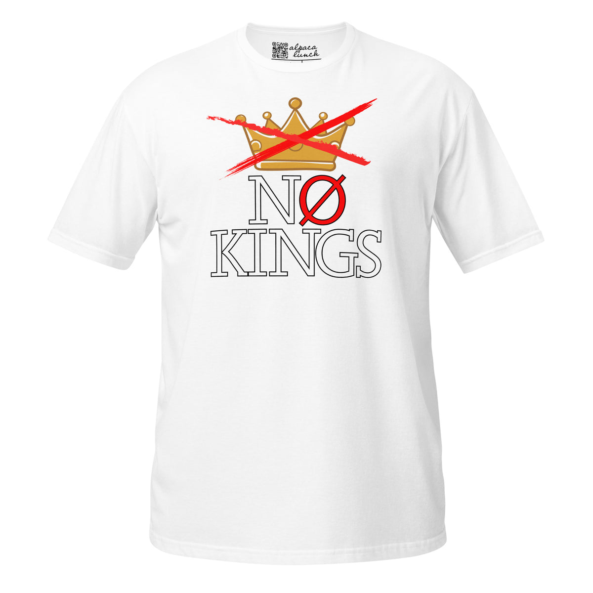 No Kings Crown unisex tee in White, front view
