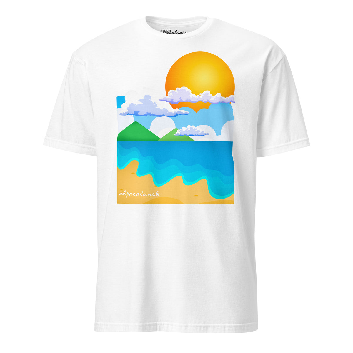 Beach Vibes unisex tee in White, front view