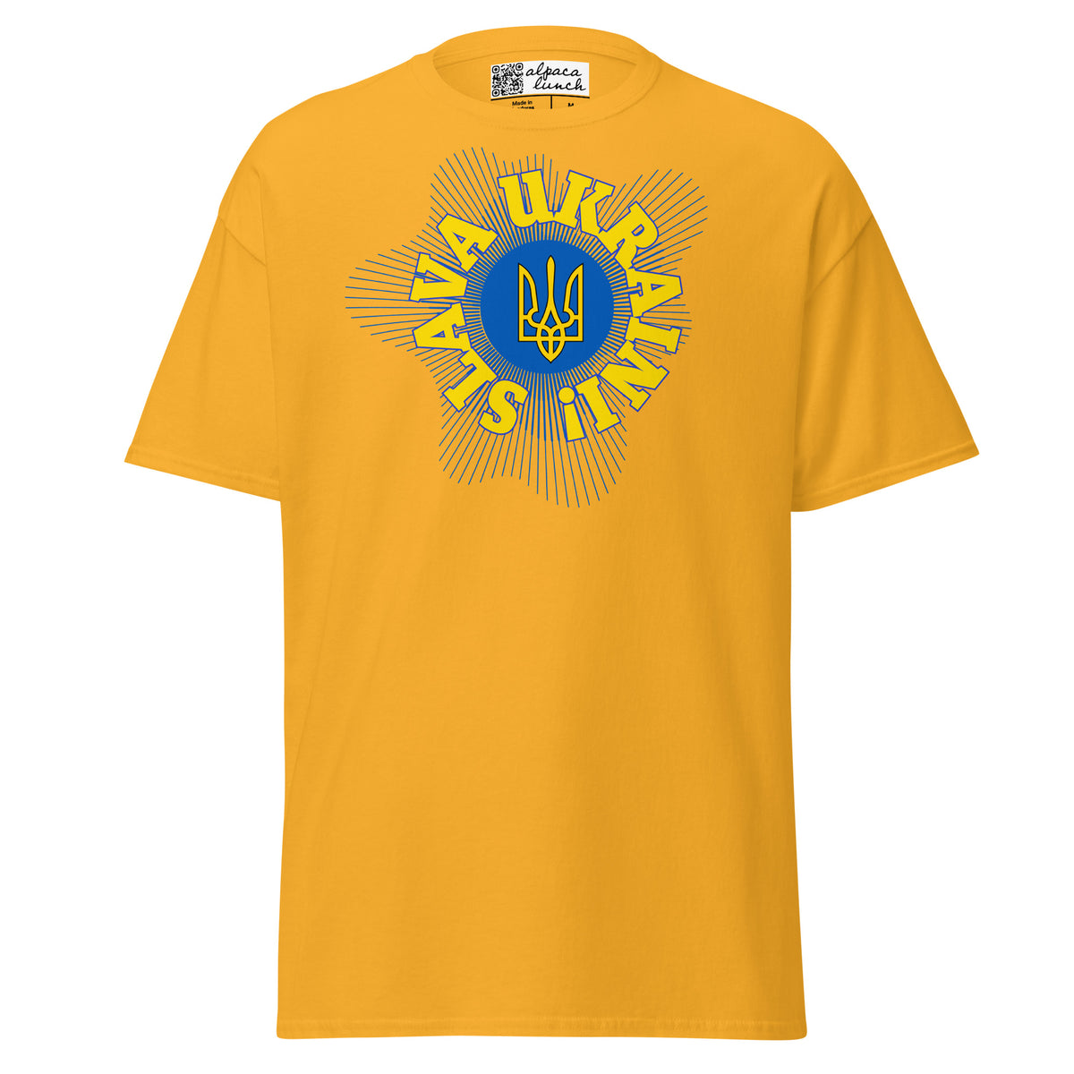 Tryzub classic tee in Gold, front view