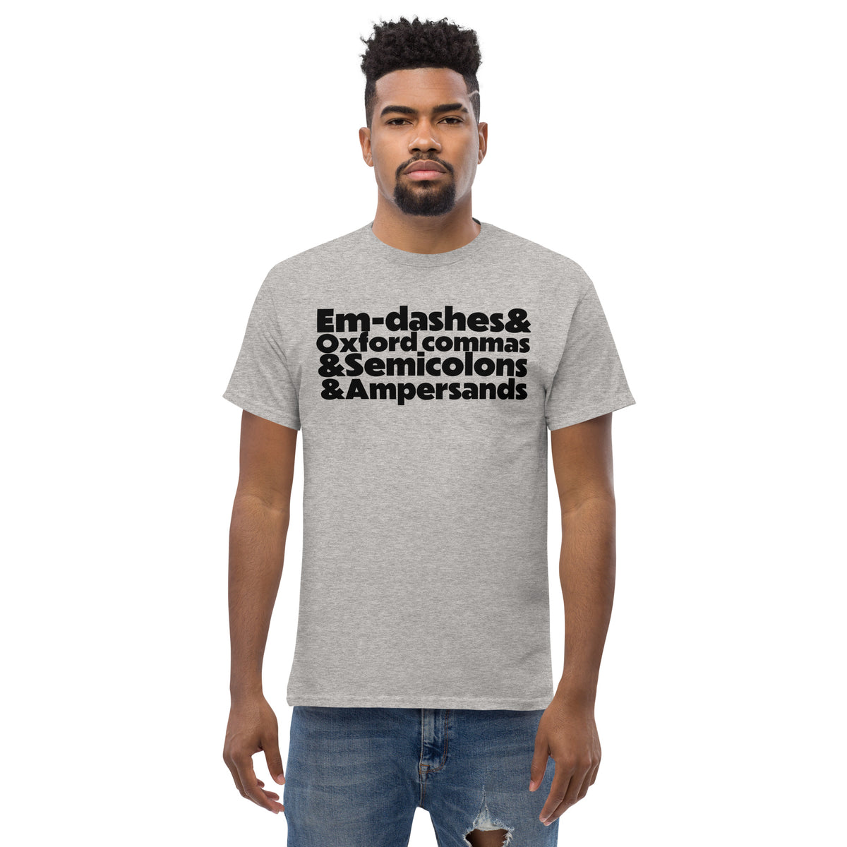 E&O&S&A Light classic tee in Sport Grey, front view
