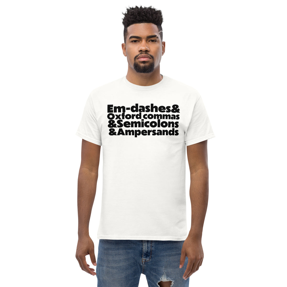 E&O&S&A Light classic tee in White, front view
