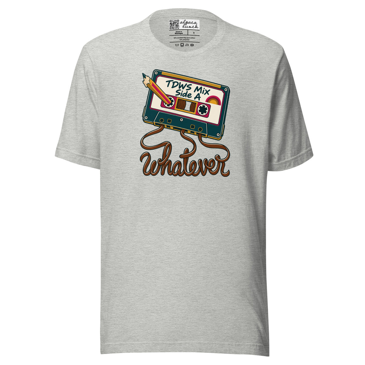 Whatever. mixtape unisex tee in Athletic Heather, front view