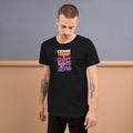 I’d Call Trump a Cunt Dark unisex tee in Black Heather, front view