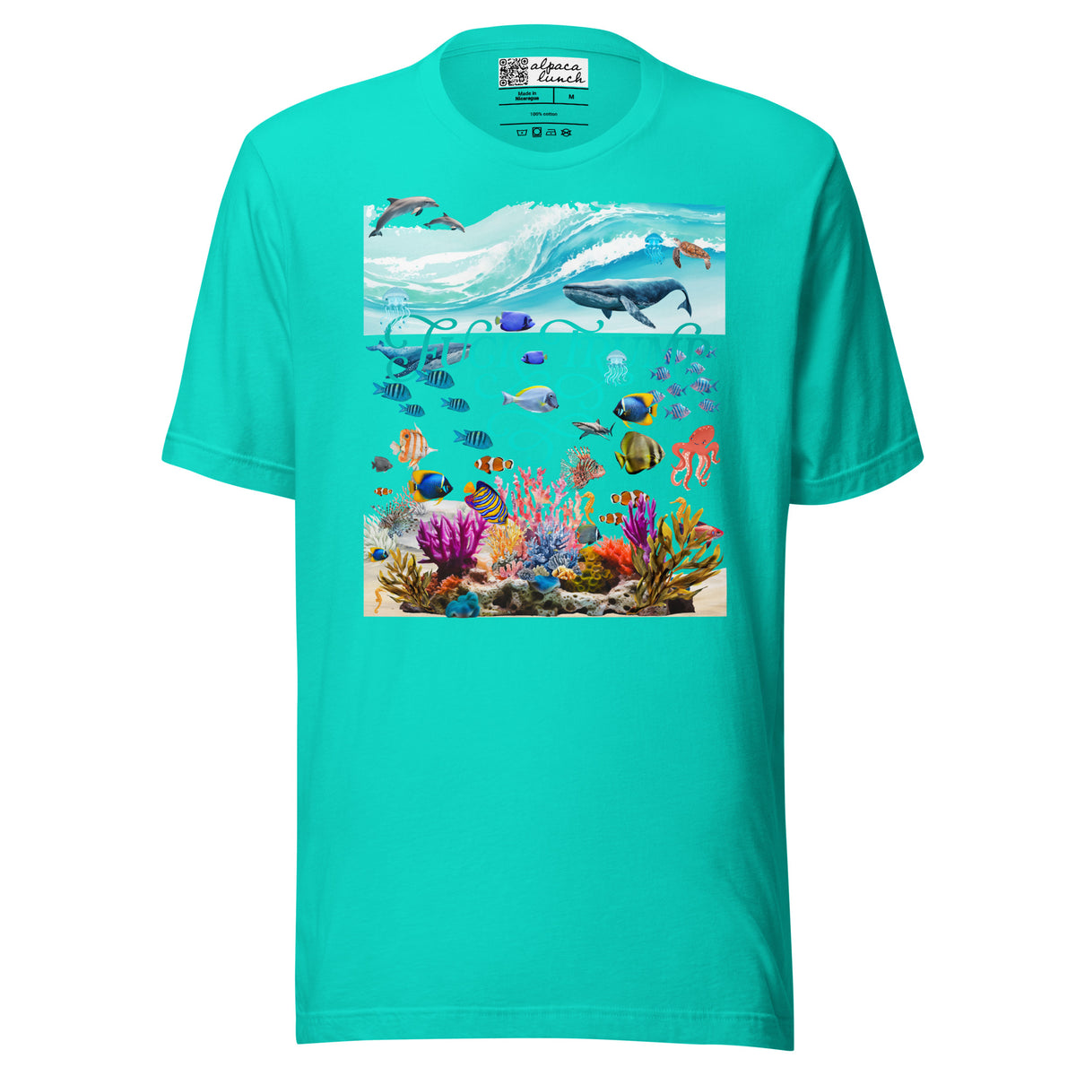 Fuck Trump Ocean unisex tee in Teal, front view