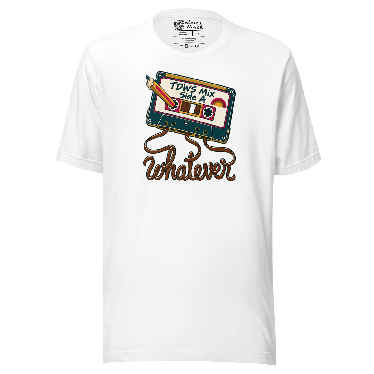Whatever. mixtape unisex tee in White, front view