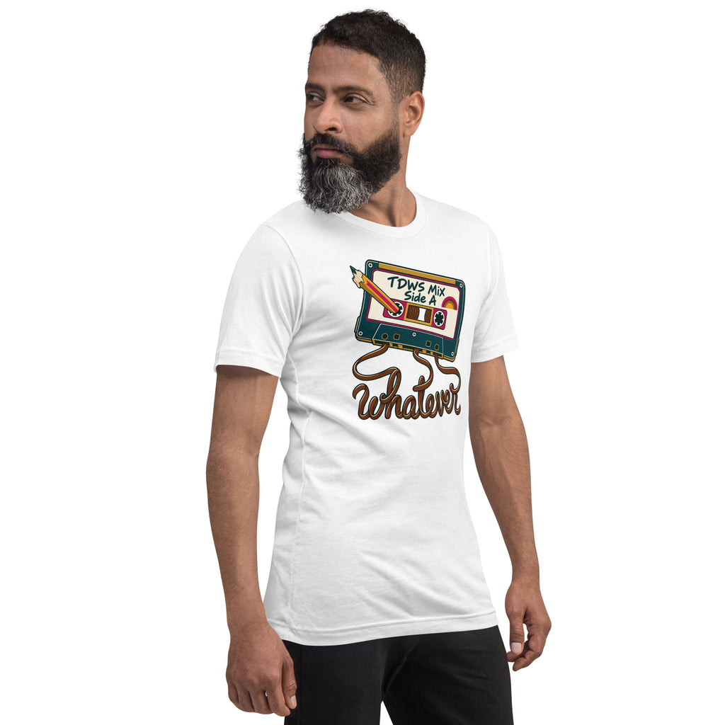 Whatever. mixtape unisex tee in White, angled right