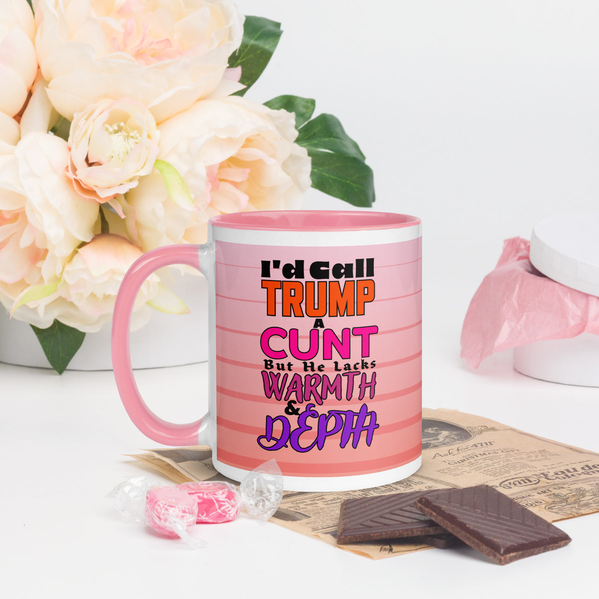 I’d Call Trump a Cunt Pink mug, left view