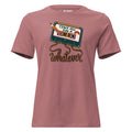 Whatever. mixtape women’s relaxed tee in Heather Mauve, front view
